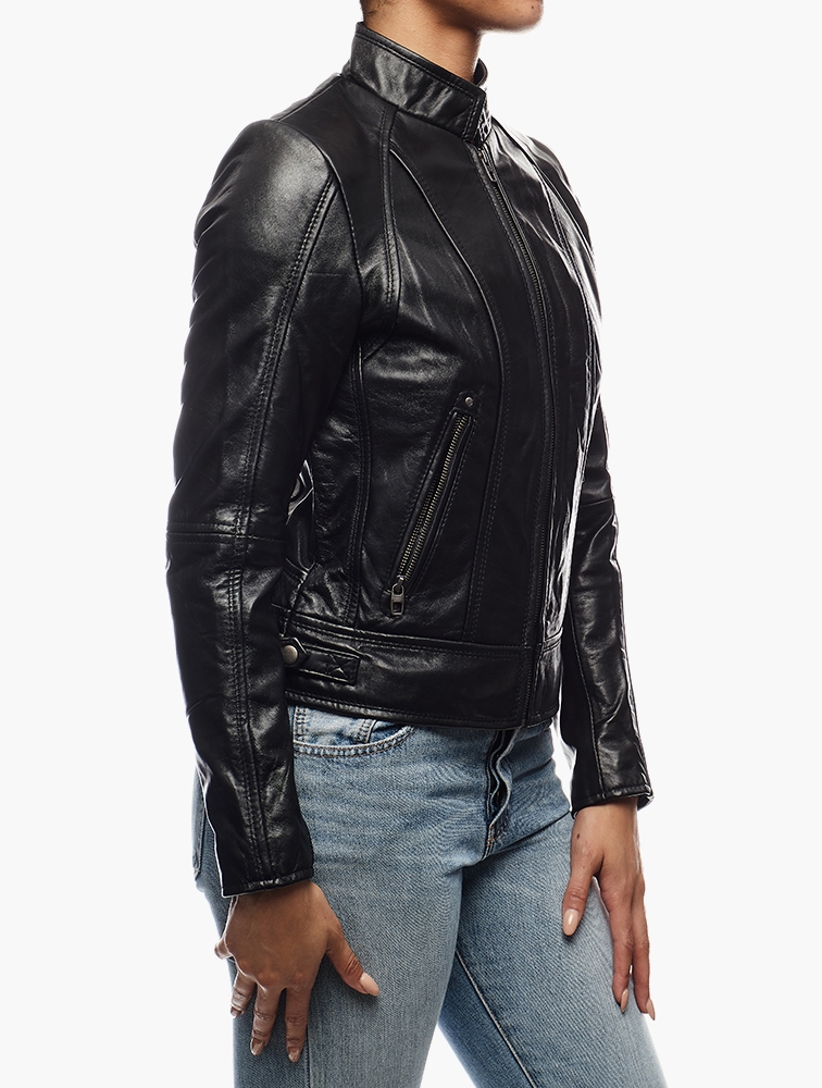 Hugo boss online janabelle leather jacket